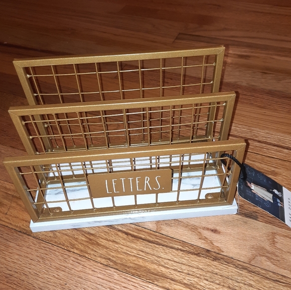 Rae Dunn Letters Holder Metal Gold Finish
